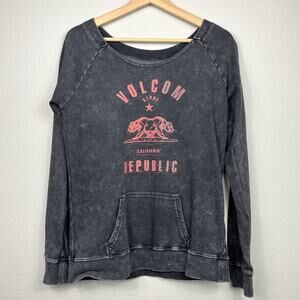 Volcom Y2K Vintage Cali Republic Collab Sweatshirt Womens Medium Skater‎ Black